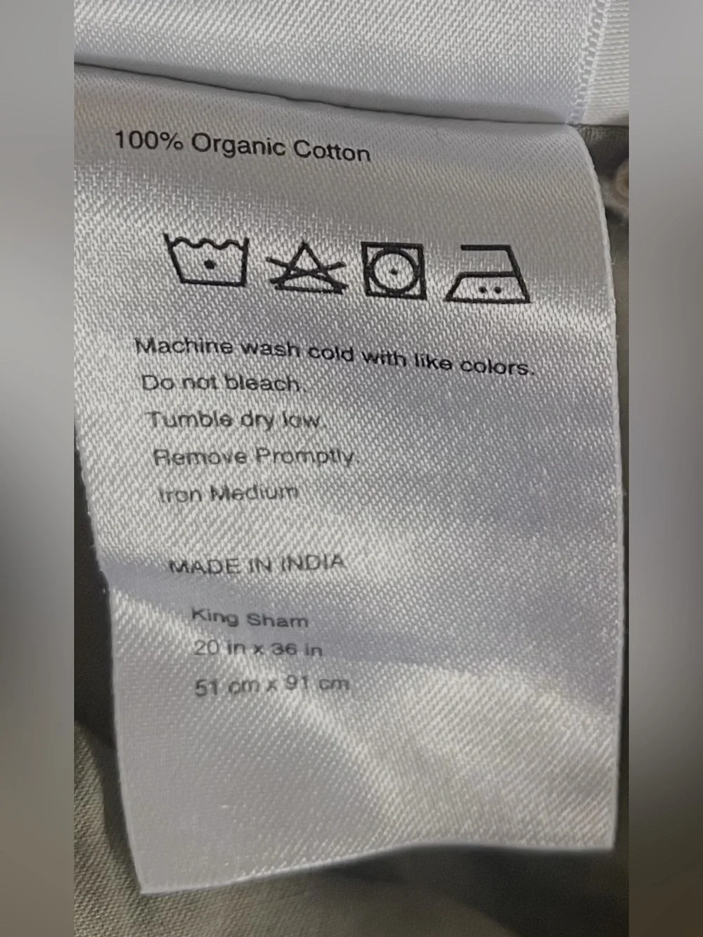 Quince 100% Organic Cotton Pillow Sham Set, King (Dried Sage)